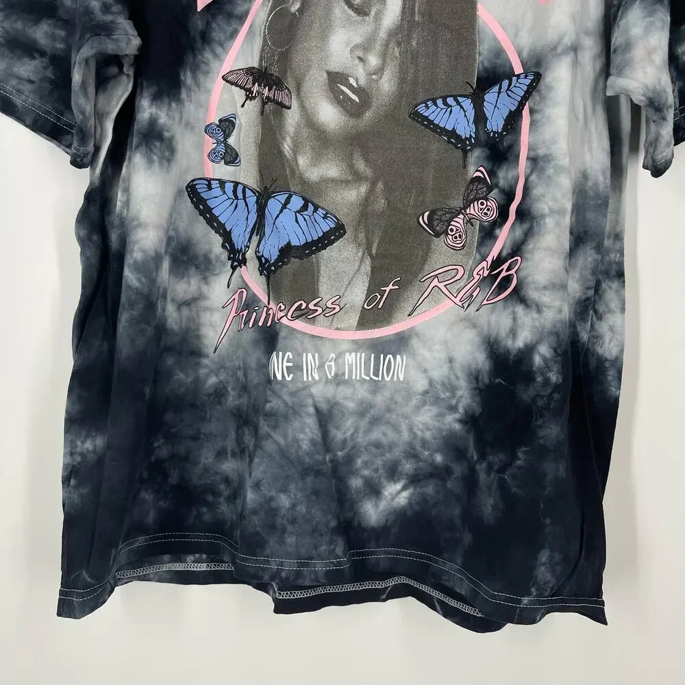 Aaliyah Princess Of R&B One In A Million Portrait Tie Dye T-Shirt Size 1X NWOT